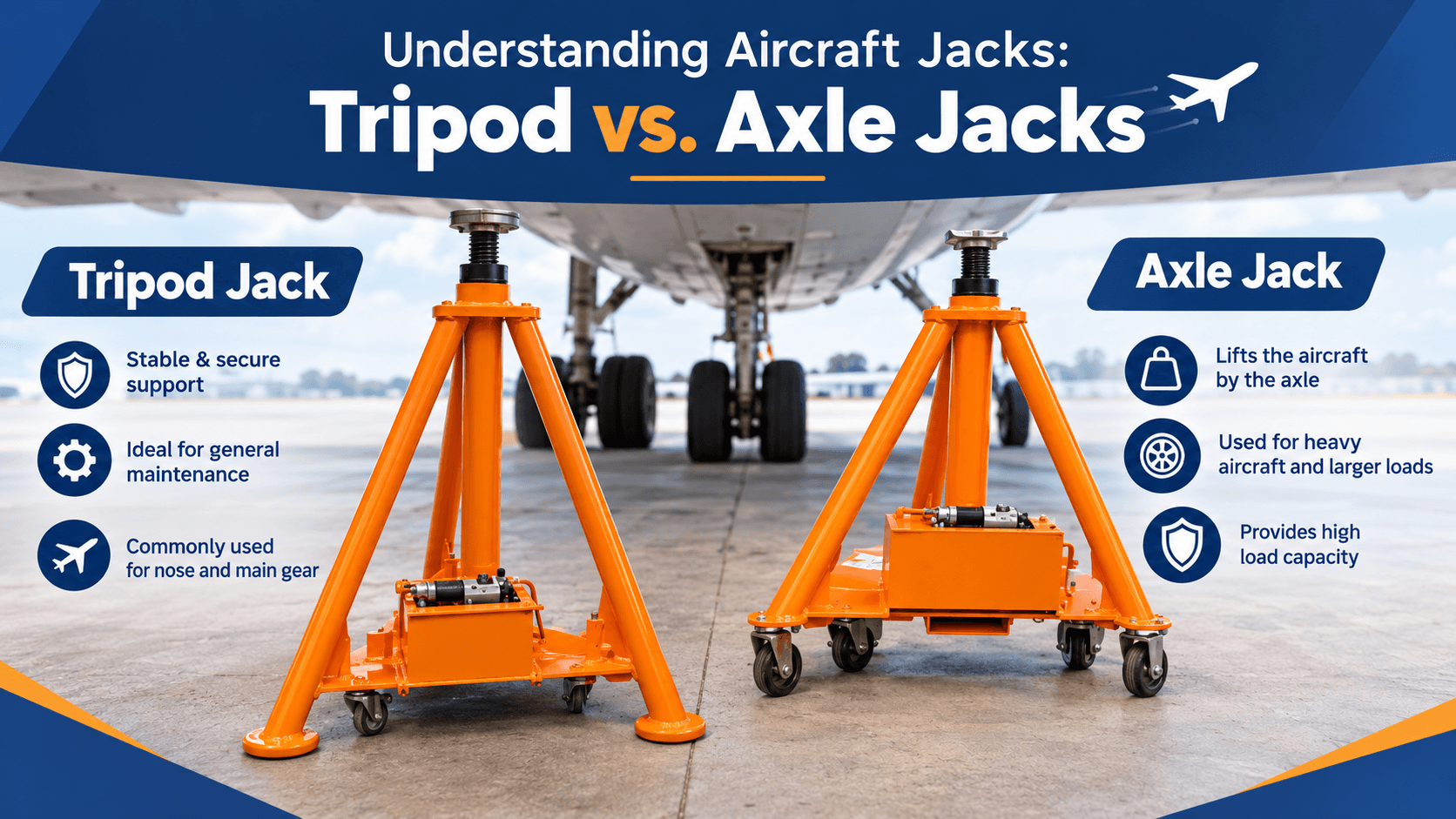 Understanding Aircraft Jacks: Tripod vs. Axle Jacks